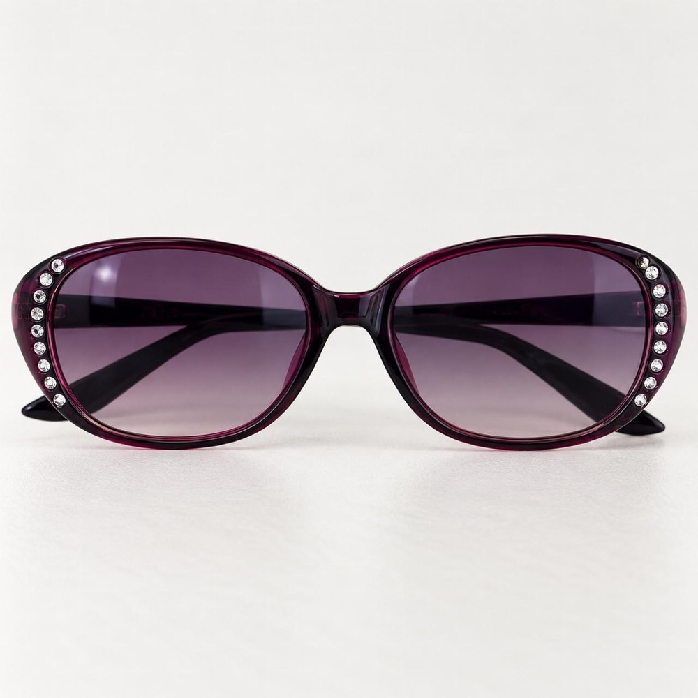 Piranha Rhinestone Burgundy Purple Sunglasses Y2K